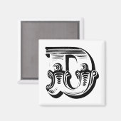 Extravaganter Buchstabe D Magnet (Vorderseite/Rückseite)