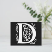 Extravaganter Buchstabe D Postkarte (Stehend Vorderseite)