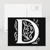 Extravaganter Buchstabe D Postkarte (Vorne/Hinten)