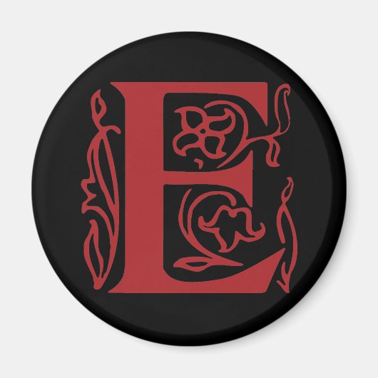 Extravaganter Buchstabe E Magnet (Vorne)