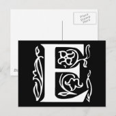 Extravaganter Buchstabe E Postkarte (Vorne/Hinten)