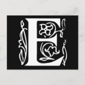 Extravaganter Buchstabe E Postkarte (Vorderseite)