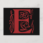 Extravaganter Buchstabe E Postkarte (Vorderseite)