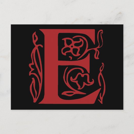 Extravaganter Buchstabe E Postkarte (Vorderseite)
