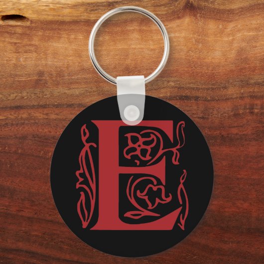 Extravaganter Buchstabe E Schlüsselanhänger (Vorderseite)