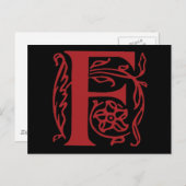 Extravaganter Buchstabe F Postkarte (Vorne/Hinten)