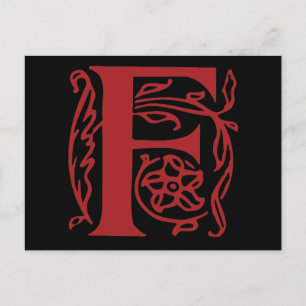 Extravaganter Buchstabe F Postkarte