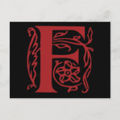 Extravaganter Buchstabe F Postkarte (Vorderseite)