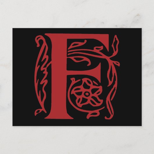 Extravaganter Buchstabe F Postkarte (Vorderseite)
