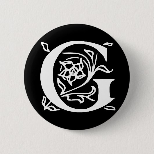 Extravaganter Buchstabe G Button (Vorderseite)