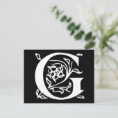 Extravaganter Buchstabe G Postkarte (Stehend Vorderseite)