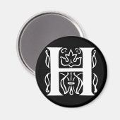 Extravaganter Buchstabe H Magnet (Vorderseite/Rückseite)