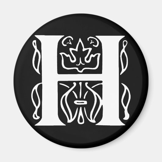 Extravaganter Buchstabe H Magnet (Vorne)