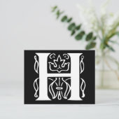 Extravaganter Buchstabe H Postkarte (Stehend Vorderseite)