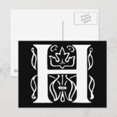 Extravaganter Buchstabe H Postkarte (Vorne/Hinten)