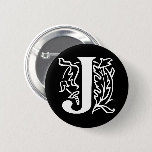 Extravaganter Buchstabe J Button (Vorne & Hinten)