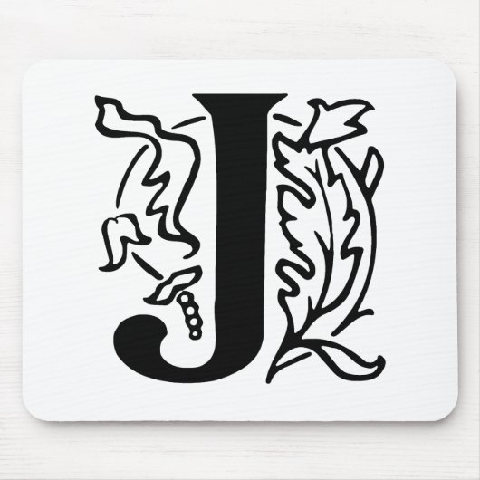 Extravaganter Buchstabe J Mousepad (Vorne)