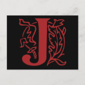 Extravaganter Buchstabe J Postkarte (Vorderseite)