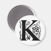Extravaganter Buchstabe K Magnet (Vorderseite/Rückseite)