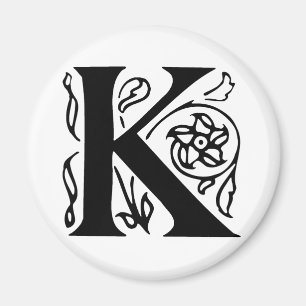 Extravaganter Buchstabe K Magnet