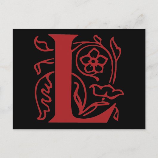 Extravaganter Buchstabe L Postkarte (Vorderseite)