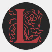 Extravaganter Buchstabe L Runder Aufkleber (Vorderseite)