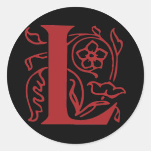 Extravaganter Buchstabe L Runder Aufkleber