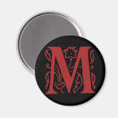 Extravaganter Buchstabe M Magnet (Vorderseite/Rückseite)