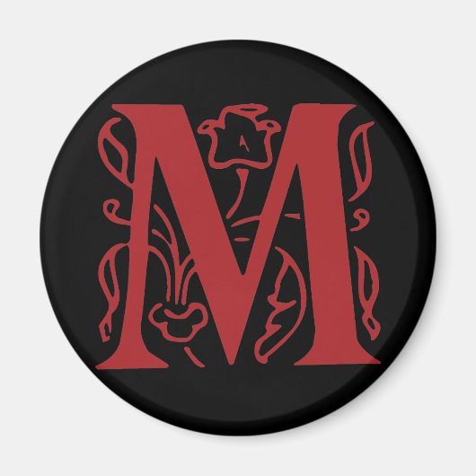 Extravaganter Buchstabe M Magnet (Vorne)