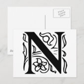 Extravaganter Buchstabe N Postkarte (Vorne/Hinten)