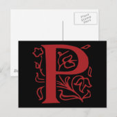 Extravaganter Buchstabe P Postkarte (Vorne/Hinten)