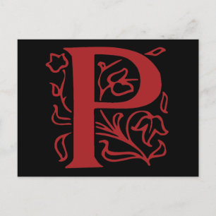 Extravaganter Buchstabe P Postkarte
