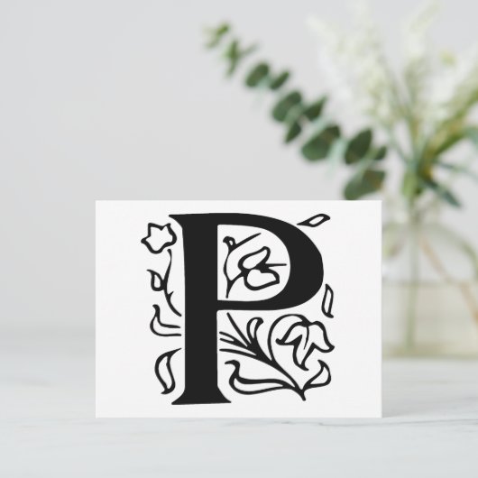 Extravaganter Buchstabe P Postkarte (Stehend Vorderseite)