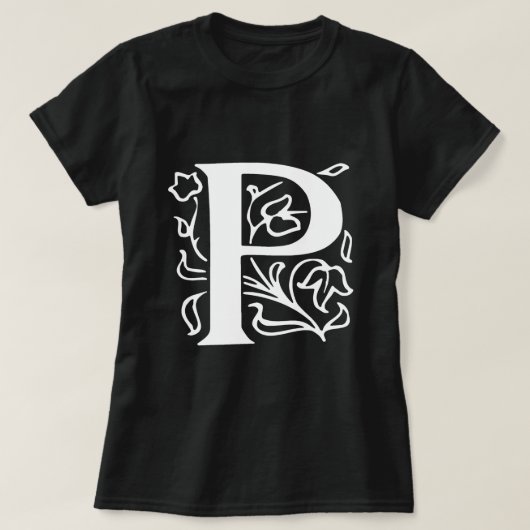 Extravaganter Buchstabe P T-Shirt (Design vorne)