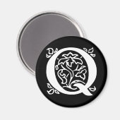 Extravaganter Buchstabe Q Magnet (Vorderseite/Rückseite)