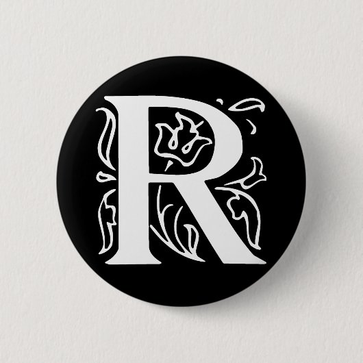 Extravaganter Buchstabe R Button (Vorderseite)