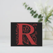 Extravaganter Buchstabe R Postkarte (Stehend Vorderseite)
