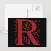 Extravaganter Buchstabe R Postkarte (Vorne/Hinten)