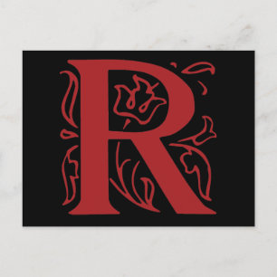 Extravaganter Buchstabe R Postkarte