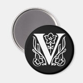 Extravaganter Buchstabe V Magnet (Vorderseite/Rückseite)