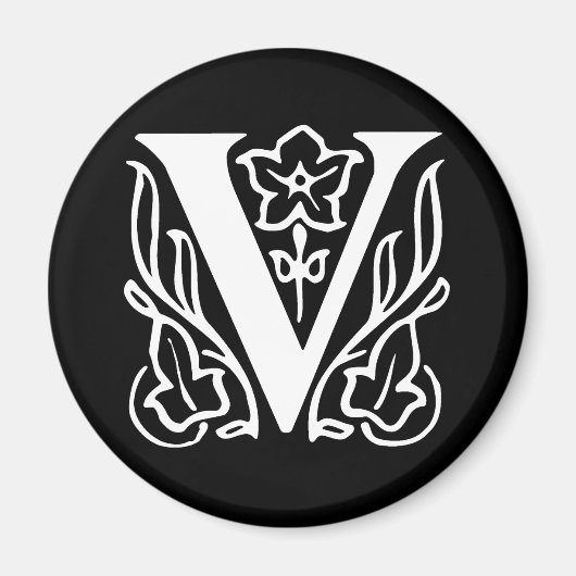 Extravaganter Buchstabe V Magnet (Vorne)