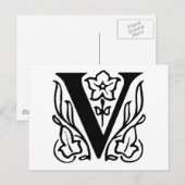 Extravaganter Buchstabe V Postkarte (Vorne/Hinten)