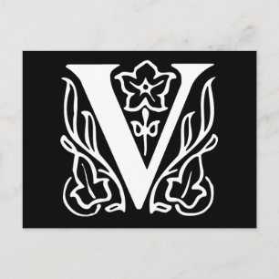 Extravaganter Buchstabe V Postkarte