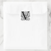 Extravaganter Buchstabe V Runder Aufkleber (Tasche)