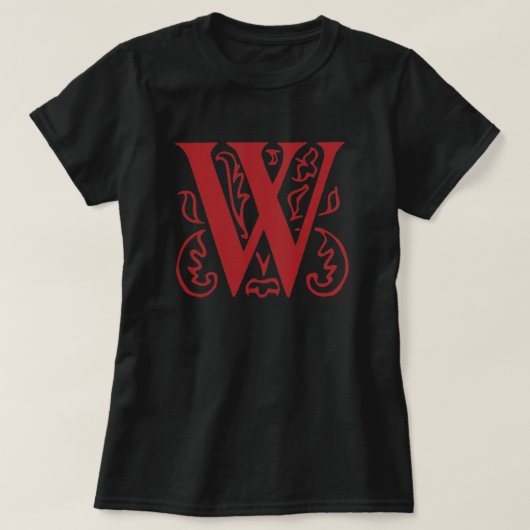 Extravaganter Buchstabe W T-Shirt (Design vorne)