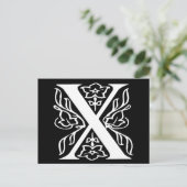 Extravaganter Buchstabe X Postkarte (Stehend Vorderseite)