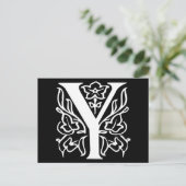 Extravaganter Buchstabe Y Postkarte (Stehend Vorderseite)