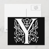 Extravaganter Buchstabe Y Postkarte (Vorne/Hinten)