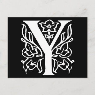 Extravaganter Buchstabe Y Postkarte