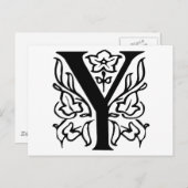 Extravaganter Buchstabe Y Postkarte (Vorne/Hinten)